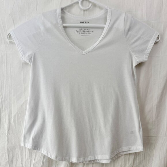 Torrid Classic Fit Girlfriend Signature Jersey V-Neck Tee Women +Size 00 Bright - Picture 1 of 7